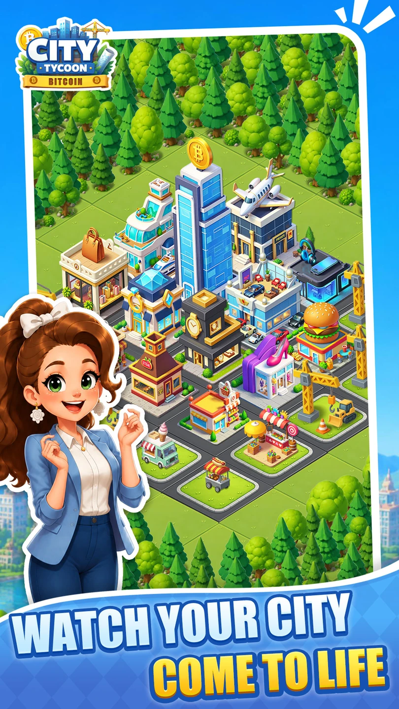 A lively city with a collection of colorful buildings